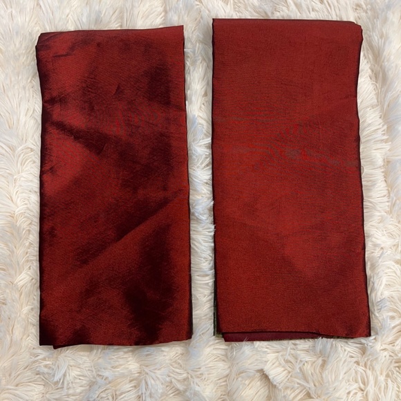 Holiday Satin Decorations - Burgundy and Olive Green Set of 2 - Picture 2 of 6